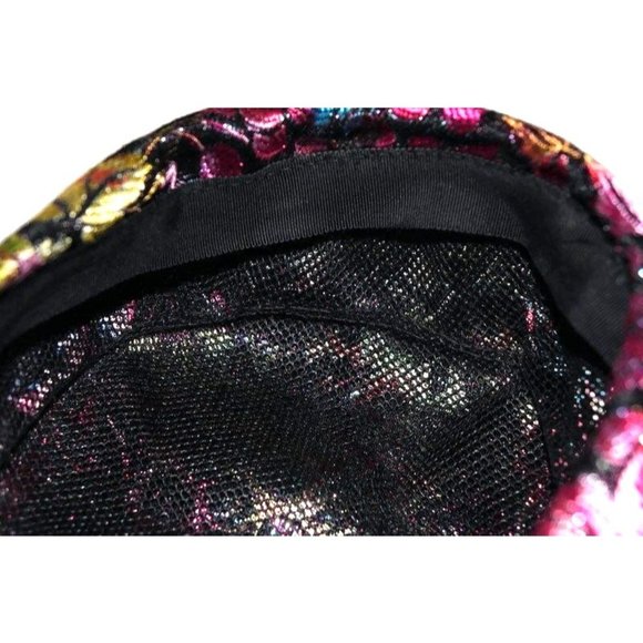 Vintage Floral Hat Women's Colorful Metallic Ombre Leaves Flowers Berries - Picture 8 of 10